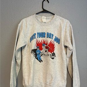Gildan Gray Graphic Crewneck Sweater